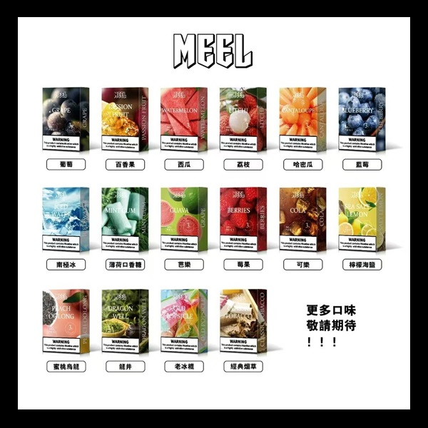 MEEL 煙彈口味比較圖，水果與清爽風味分類